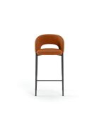 Ensemble de 2 tabourets de bar et de cuisine en tissu Lucca orange/anthracite - 50 x 52 x 89 cm