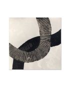 Peinture abstraite Praiano Due peinte à la main noir, blanc/gris - 80 x 3,8 x 80 cm