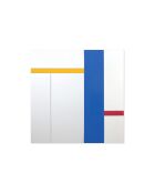 Miroir mural en verre Noli argent/multicolore - 100 x 1,5 x 100 cm