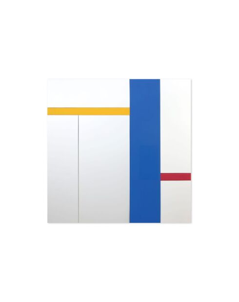 Miroir mural en verre Noli argent/multicolore - 100 x 1,5 x 100 cm