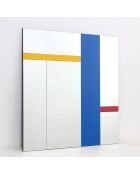Miroir mural en verre Noli argent/multicolore - 100 x 1,5 x 100 cm
