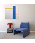 Miroir mural en verre Noli argent/multicolore - 100 x 1,5 x 100 cm
