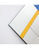 Miroir mural en verre Noli argent/multicolore - 100 x 1,5 x 100 cm