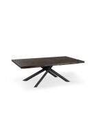 Table de salle à manger Udine 160 extensible chêne traité thermiquement/noir - 160/240 cm