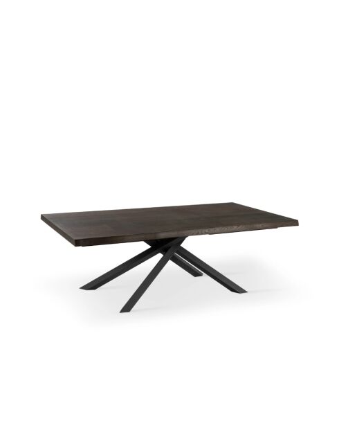 Table de salle à manger Udine 160 extensible chêne traité thermiquement/noir - 160/240 cm