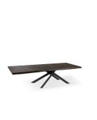 Table de salle à manger Udine 160 extensible chêne traité thermiquement/noir - 160/240 cm