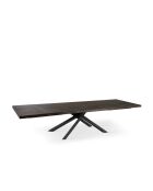 Table de salle à manger Udine 160 extensible chêne traité thermiquement/noir - 160/240 cm