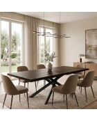 Table de salle à manger Udine 160 extensible chêne traité thermiquement/noir - 160/240 cm