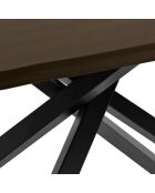 Table de salle à manger Udine 160 extensible chêne traité thermiquement/noir - 160/240 cm