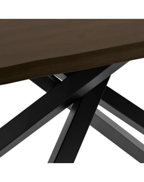 Table de salle à manger Udine 160 extensible chêne traité thermiquement/noir - 160/240 cm