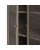 Buffet Veroli à 2 portes en métal perforé moka - 70 x 40 x 100 cm