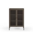 Buffet Veroli à 2 portes en métal perforé moka - 70 x 40 x 100 cm