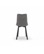 Ensemble de 4 chaises de salle à manger rembourrées en tissu Taranto gris foncé/noir - 56 x 45 x 86 cm