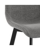 Ensemble de 4 chaises de salle à manger rembourrées en tissu Taranto gris foncé/noir - 56 x 45 x 86 cm
