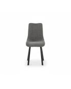 Ensemble de 4 chaises de salle à manger rembourrées en tissu Taranto gris foncé/noir - 56 x 45 x 86 cm