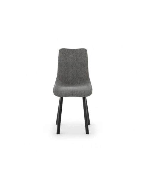 Ensemble de 4 chaises de salle à manger rembourrées en tissu Taranto gris foncé/noir - 56 x 45 x 86 cm