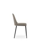 Ensemble de 4 chaises de salle à manger revêtues de tissu avec structure en métal Avellino gris /noir - 46 x 55 x 85 cm