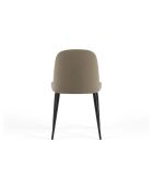 Ensemble de 4 chaises de salle à manger revêtues de tissu avec structure en métal Avellino gris /noir - 46 x 55 x 85 cm