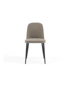 Ensemble de 4 chaises de salle à manger revêtues de tissu avec structure en métal Avellino gris /noir - 46 x 55 x 85 cm