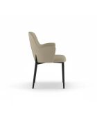 Ensemble de 4 chaises de salle à manger revêtues de tissu Bressanone beige/noir - 62,5 x 53,5 x 80 cm