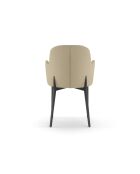 Ensemble de 4 chaises de salle à manger revêtues de tissu Bressanone beige/noir - 62,5 x 53,5 x 80 cm