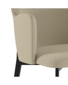 Ensemble de 4 chaises de salle à manger revêtues de tissu Bressanone beige/noir - 62,5 x 53,5 x 80 cm
