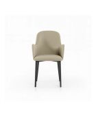 Ensemble de 4 chaises de salle à manger revêtues de tissu Bressanone beige/noir - 62,5 x 53,5 x 80 cm