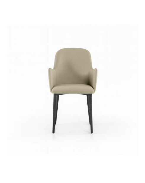 Ensemble de 4 chaises de salle à manger revêtues de tissu Bressanone beige/noir - 62,5 x 53,5 x 80 cm