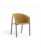 Ensemble de 2 chaises de salle à manger revêtues de tissu avec structure en métal Biella jaune/noir - 56 x 58 x 79 cm