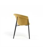 Ensemble de 2 chaises de salle à manger revêtues de tissu avec structure en métal Biella jaune/noir - 56 x 58 x 79 cm
