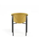 Ensemble de 2 chaises de salle à manger revêtues de tissu avec structure en métal Biella jaune/noir - 56 x 58 x 79 cm