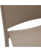 Ensemble de 2 chaises Arona empilables pour une utilisation intérieure et extérieure beige - 46 x 56 x 82 cm