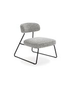 Ensemble de 2 chaises en tissu Sora à piètement luge gris - 65 x 74 x 72 cm