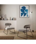 Ensemble de 2 chaises en tissu Sora à piètement luge gris - 65 x 74 x 72 cm