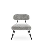 Ensemble de 2 chaises en tissu Sora à piètement luge gris - 65 x 74 x 72 cm