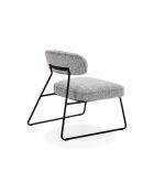 Ensemble de 2 chaises en tissu Sora à piètement luge gris - 65 x 74 x 72 cm