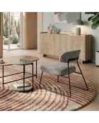 Ensemble de 2 chaises en tissu Sora à piètement luge gris - 65 x 74 x 72 cm