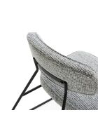 Ensemble de 2 chaises en tissu Sora à piètement luge gris - 65 x 74 x 72 cm