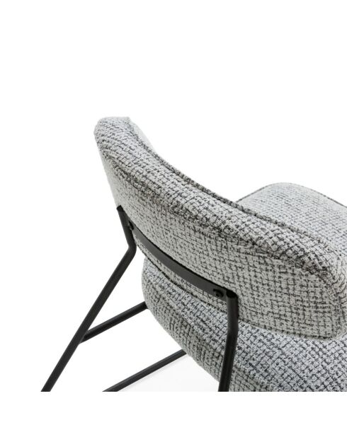Ensemble de 2 chaises en tissu Sora à piètement luge gris - 65 x 74 x 72 cm