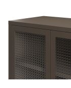 Buffet à 2 portes Piombino en métal et verre trempé moka - 70 x 40 x 100 cm