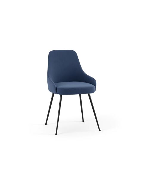 Chaise de salle à manger avec structure en métal Alba bleu - 49,5 x 48,5 x 80 cm