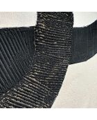 Peinture abstraite Praiano Uno peinte à la main noir, blanc/gris - 80 x 3,8 x 80 cm