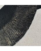 Peinture abstraite Praiano Uno peinte à la main noir, blanc/gris - 80 x 3,8 x 80 cm