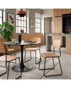 Ensemble de 2 chaises en bois Scilla avec structure en métal brun - 53,5 x 47 x 84,5 cm
