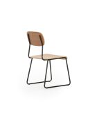 Ensemble de 2 chaises en bois Scilla avec structure en métal brun - 53,5 x 47 x 84,5 cm
