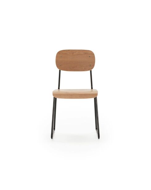 Ensemble de 2 chaises en bois Scilla avec structure en métal brun - 53,5 x 47 x 84,5 cm