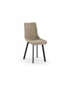 Ensemble de 4 chaises de salle à manger rembourrées en tissu Taranto beige/noir - 56 x 45 x 86 cm