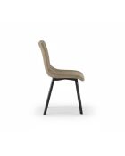 Ensemble de 4 chaises de salle à manger rembourrées en tissu Taranto beige/noir - 56 x 45 x 86 cm