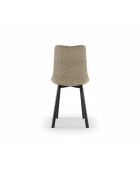 Ensemble de 4 chaises de salle à manger rembourrées en tissu Taranto beige/noir - 56 x 45 x 86 cm