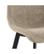 Ensemble de 4 chaises de salle à manger rembourrées en tissu Taranto beige/noir - 56 x 45 x 86 cm